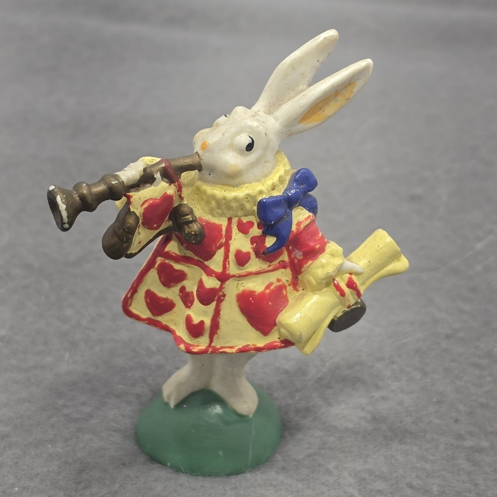Hamilton Collection Herald Message Rabbit Pewter Figurine Alice in Wonderland G